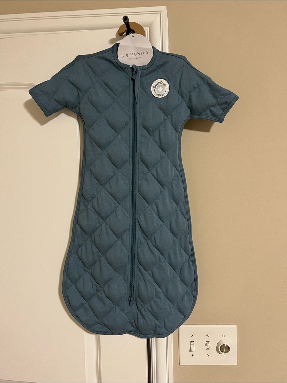 Baby Quilted Short-Sleeve Sleep Sack in Slate Blue - 6-9 Months